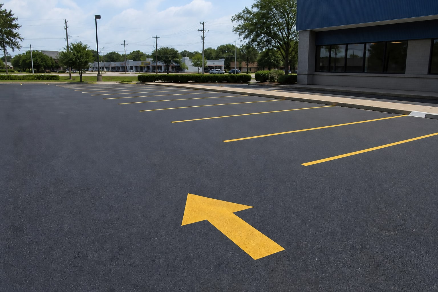 Striping pavement example